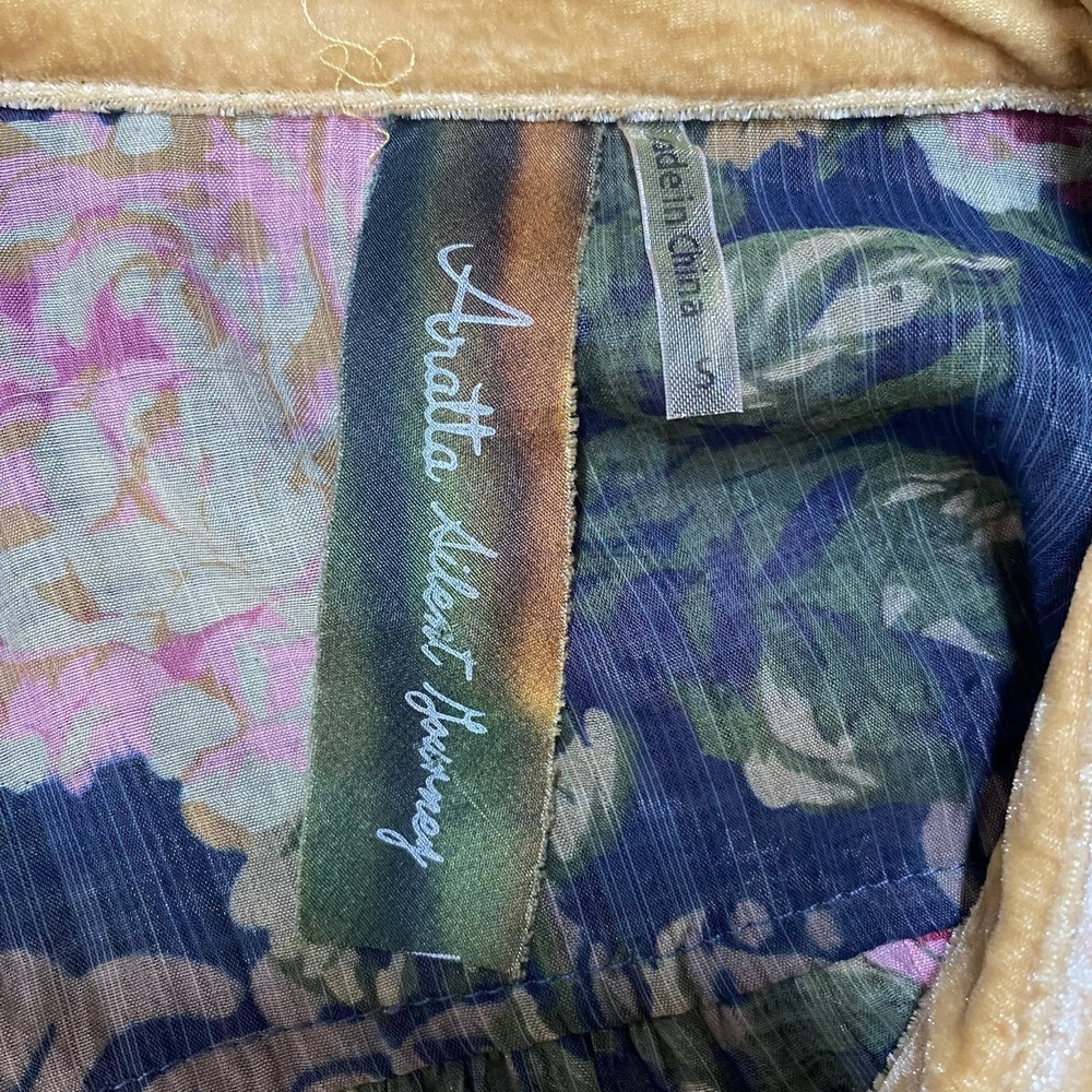 Aratta Silent Journey Blouse Womens Size S Sheer Floral Embroidered Boho Velvet - Picture 6 of 12